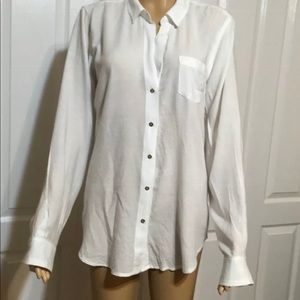 Lilly Pulitzer white LS collared button down shirt